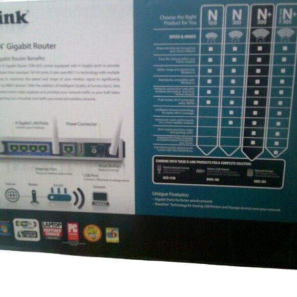 D-Link N300 DIR-655 Xtreme N Gigabit Wireless Router White 4 Gb - Picture 3 of 5